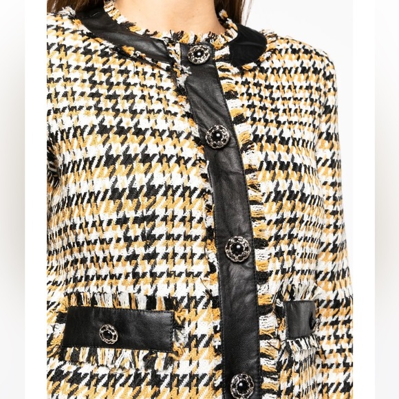 LUI JO BNWT Houndstooth Tweet Jacket SMALL - Picture 5 of 7